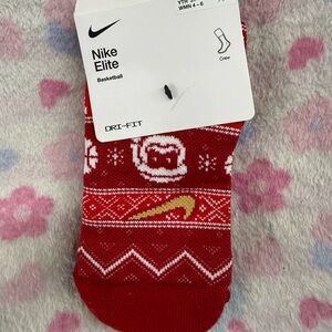 Nike Red and White Patterned Socks